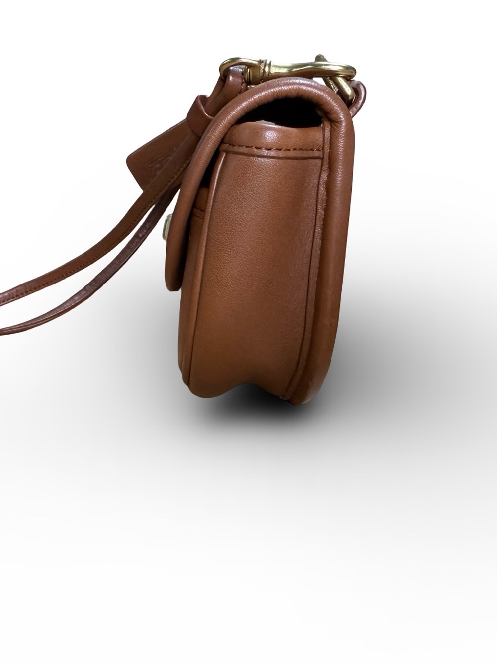 Coach 9826 Tan Leather Crossbody Belt pouch Saddle Bag with Gold Hardware - Picture 4 of 7